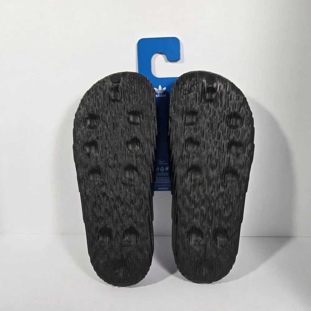 Adidas Adilette 22 Slides Black Scarlet Slip On Sandals Mens Size 9 NEW ID4925